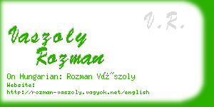 vaszoly rozman business card